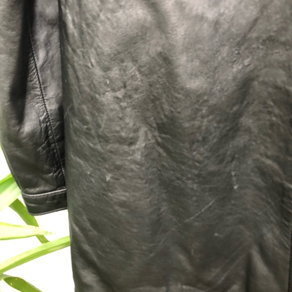 Vintage Black Leather Trench Coat - Picture 8 of 8